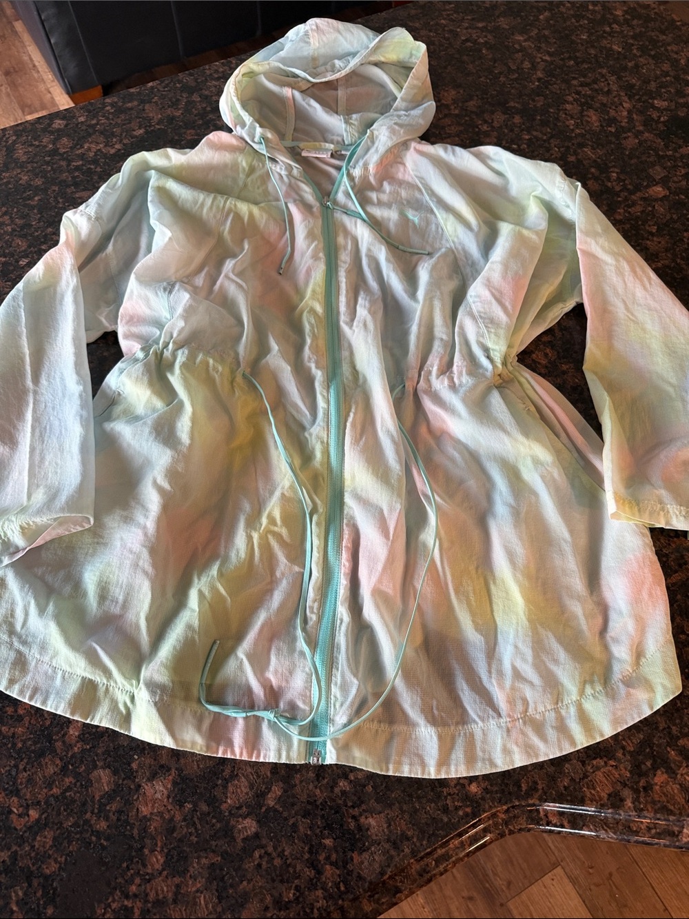 Puma Tie-Dye Hooded Anorak Jacket - Pastel Multi - large